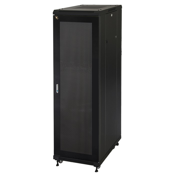 ARMADIO RACK 19' 42U (A)2055, (L)600, (P)600 COLORE NERO PORTA TRAFORATA