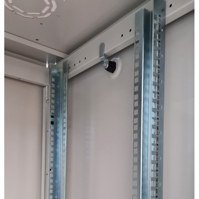 ARMADIO RACK PER RETI 19' 42U (A)2000, (L)600, (P)600 COLORE GRIGIO PORTA TRAFORATA SERIE EAVI