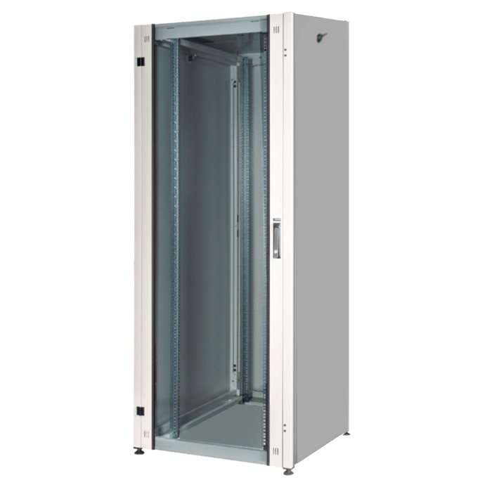 ARMADIO RACK PER RETI 19' 42U (A)2002, (L)600, (P)600 COLORE GRIGIO PORTA VETRO SERIE EAVI