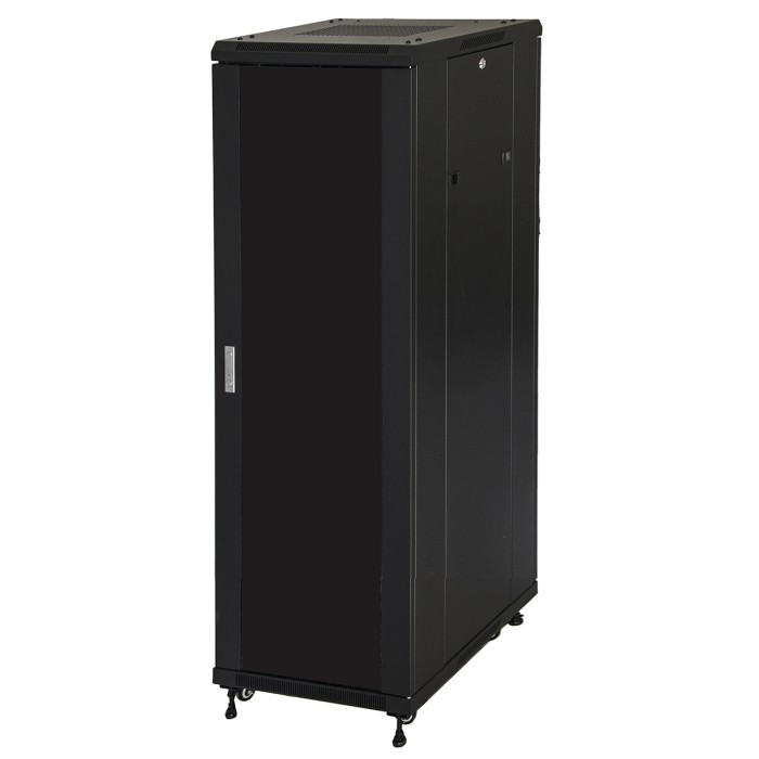 ARMADIO RACK 19' 42U (A)2055, (L)600, (P)800 COLORE NERO PORTA VETRO