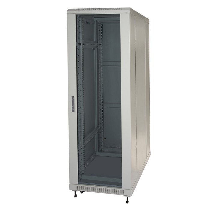 ARMADIO RACK 19' 42U (A)2055, (L)600, (P)800 COLORE GRIGIO PORTA VETRO