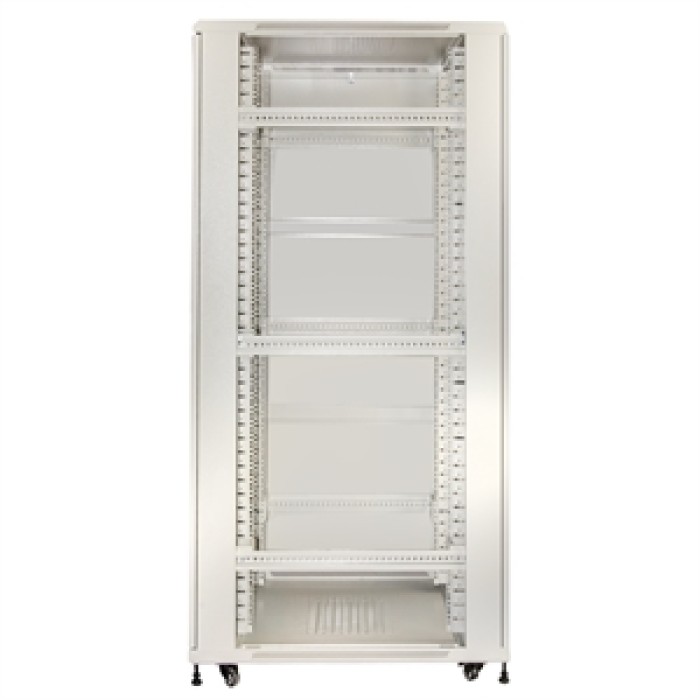 ARMADIO RACK 19' 42U (A)2055, (L)800, (P)1000 PORTA TRAFORATA COLORE GRIGIO CON GUIDACAVI  LATERALE