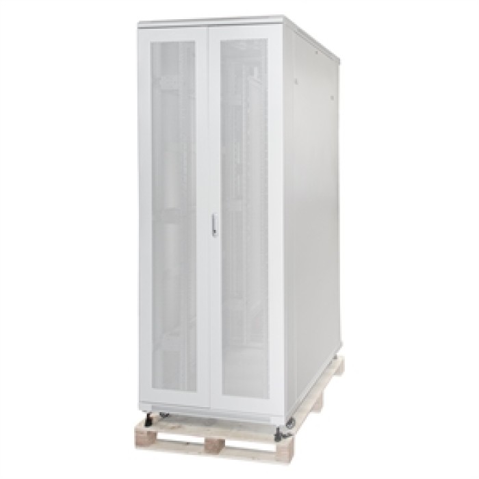 ARMADIO RACK 19' 42U (A)2055, (L)800, (P)1000 PORTA TRAFORATA COLORE GRIGIO CON GUIDACAVI  LATERALE