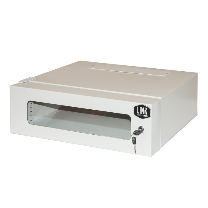 ARMADIO RACK 19' 3U PROFONDITA' 360 MM COLORE GRIGIO CON PORTA VETRO (AxPxL) CM 16x36x54