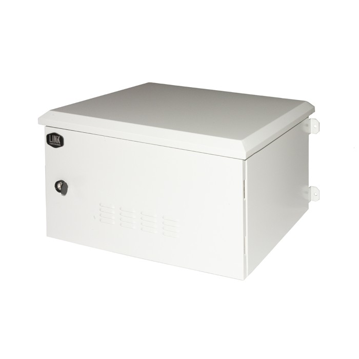 ARMADIO RACK 19 POLLICI 6U PER RETI DA ESTERNO CLASSE PROTEZIONE IP55 MISURE MM (L)600X(P)450X(A)333 GRIGIO CHIARO CON VENTOLE FILTRATE