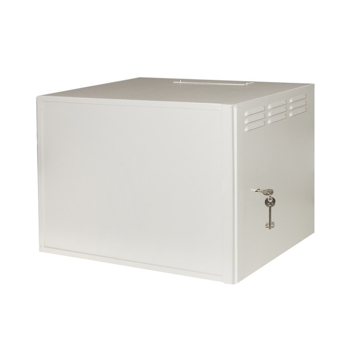 ARMADIO RACK 19' 6U PORTA IN FERRO ANTIVANDALISMO CON SERRATURA ANTIEFFRAZIONE GRIGIO CM 40X56X33 (PxLxA)