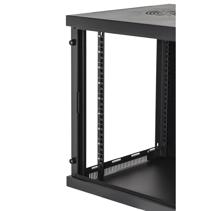 ARMADIO RACK 19' 9 UNITA' DA MURO PER RETI (A)485 X (L)540 X (P) 450 MM COLORE NERO PORTA VETRO