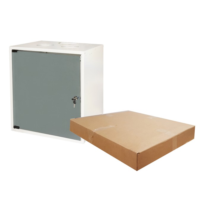 ARMADIO RACK 19' DISASSEMBLATO 12 UNITA' DA MURO PER RETI (A)595 X (L)540 X (P) 400 MM COLORE GRIGIO PORTA VETRO