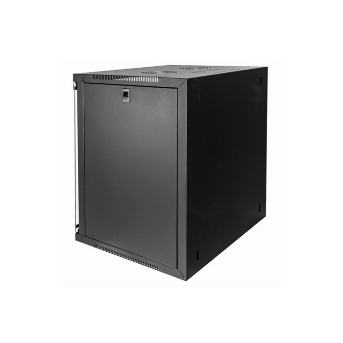ARMADIO RACK 19' 12 UNITA' DA MURO PER RETI (A)620 X (L)540 X (P) 450 MM COLORE NERO PORTA VETRO