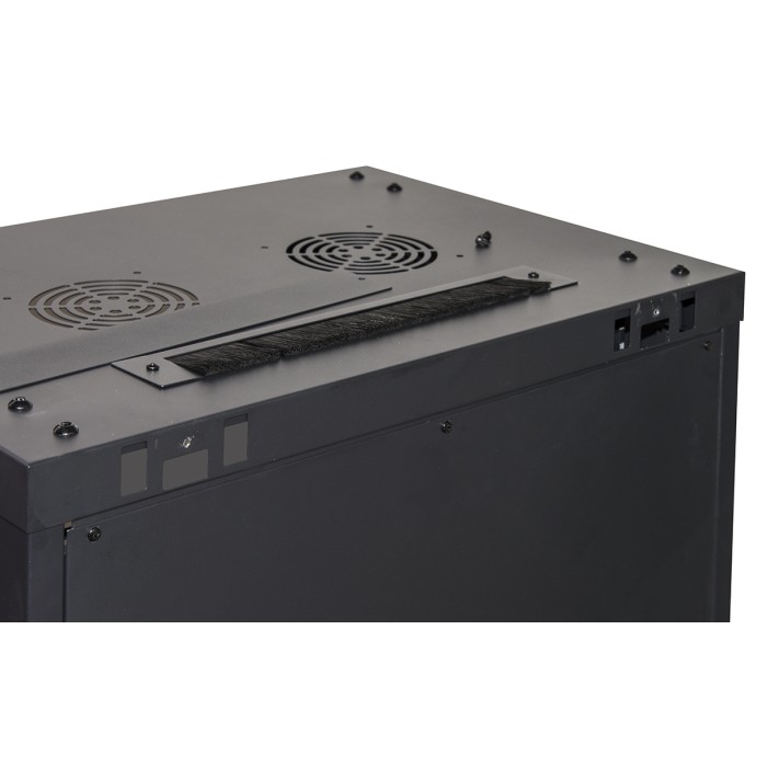 ARMADIO RACK 19' 15 UNITA' DA MURO (A) 770 x (L) 600 x (P) 450 NERO DISASSEMBLATO PORTA VETRO