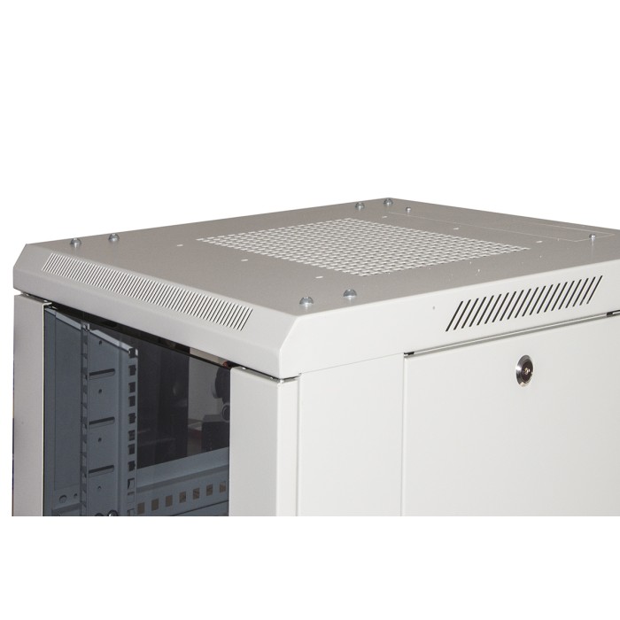 ARMADIO RACK PER RETI 19' 22U (A)1166, (L)600, (P)600 COLORE GRIGIO PORTA VETRO DISASSEMBLATO