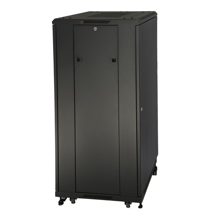 ARMADIO RACK 19 27U (A)1388 (L)600 (P)600 COLORE NERO PORTA METALLO TRAFORATA