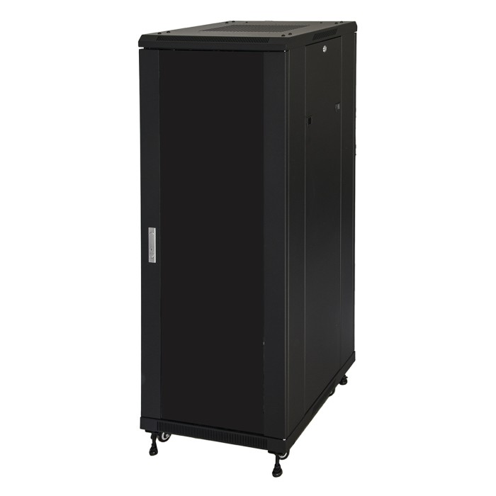 ARMADIO RACK 19' PER RETI 32U (A)1610, (L)600, (P)600 COLORE NERO PORTA VETRO