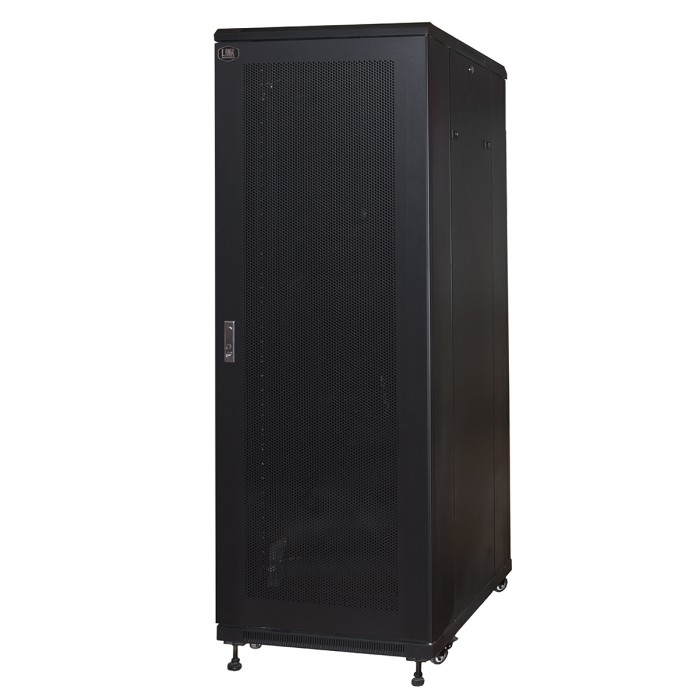 ARMADIO RACK 19'  PER RETI 37U (A)1833, (L)600, (P)1000 COLORE NERO PORTA TRAFORATA