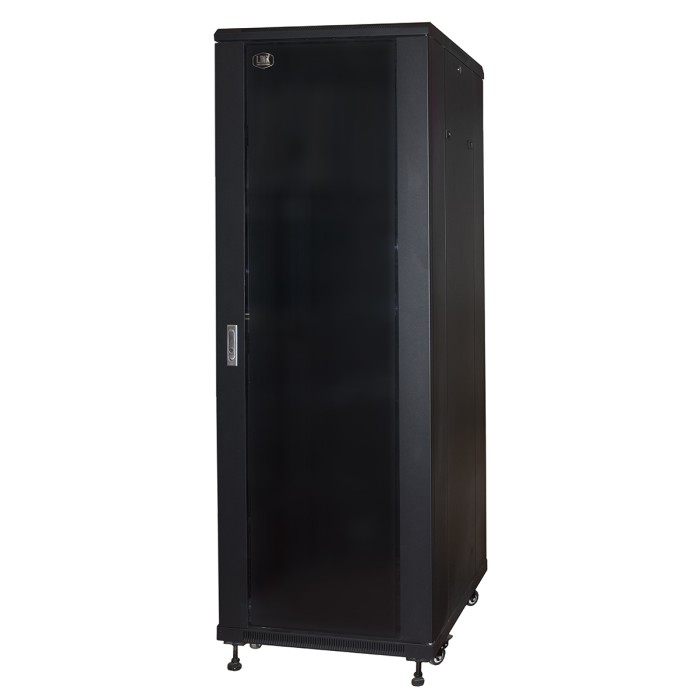 ARMADIO RACK 19' PER RETI 37U (A)1770, (L)600, (P)600 COLORE NERO PORTA VETRO