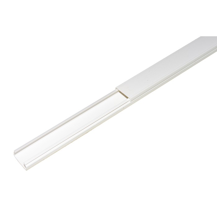 CANALINA PASSACAVI IN PVC MM 20x10 MT 1 CON COPERCHIO SCORREVOLE BIANCO