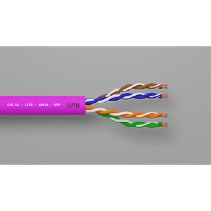 MATASSA CAVO RETE CATEGORIA 6A NON SCHERMATO UTP AWG24 HALOGENFREE FLESSIBILE COLORE VIOLA MT.100