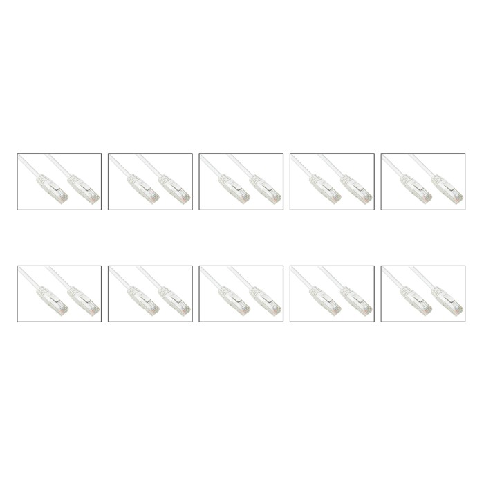 CONFEZIONE 10 CAVI RETE CATEGORIA 6A NON SCHERMATO UTP AWG24 COLORE BIANCO HALOGENFREE MT 0,25