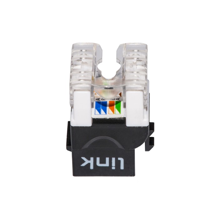PRESA RETE KEYSTONE JACK RJ45 CATEGORIA 6A UTP COLORE NERO 180? CONTATTI DORATI 50 MICRON