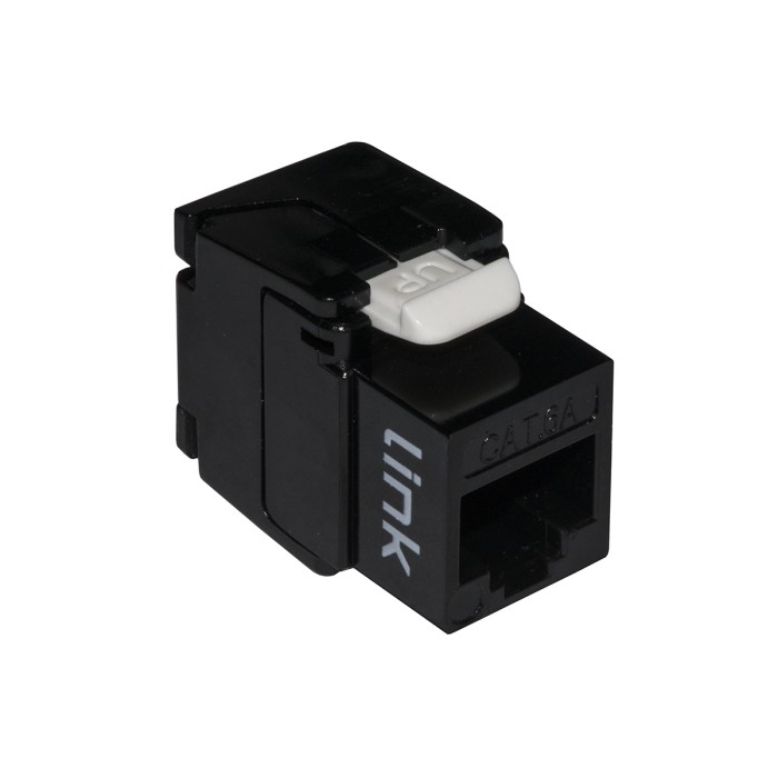 PRESA RETE KEYSTONE JACK RJ45 CATEGORIA 6A UTP TOOLESS COLORE NERO 180? CONTATTI DORATI 50 MICRON