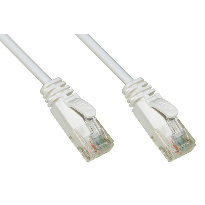 CONFEZIONE 10 CAVI CATEGORIA 6 NON SCHERMATI UTP COLORE BIANCO HALOGENFREE MT 1 SLIM