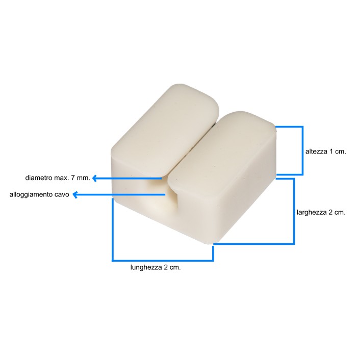 KIT 4 PEZZI SUPPORTI PER GESTIONE CAVI BIANCO