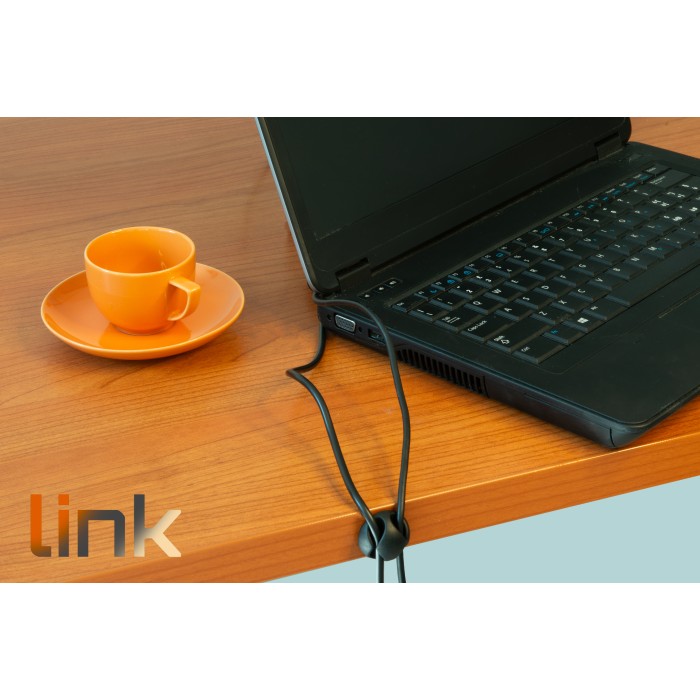 KIT 16 PEZZI SUPPORTI ADESIVI PER GESTIONE CAVI COLORE NERO