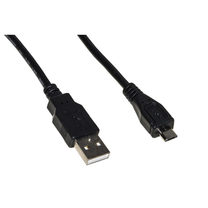 CAVO USB 2.0 - MICRO USB B IN RAME PER RICARICA E SCAMBIO DATI SMARTPHONE E TABLET MT 3 COLORE NERO