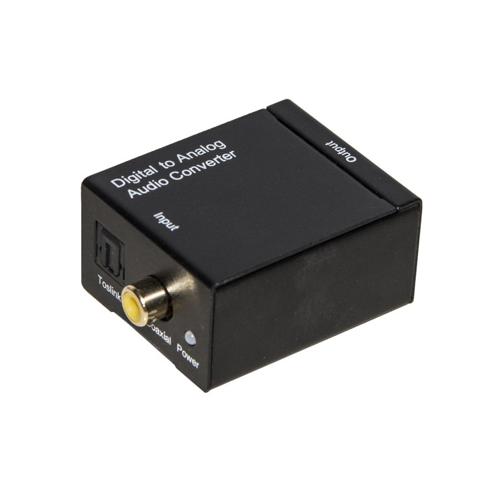 CONVERTITORE DA AUDIO DIGITALE TOSLINK + COASSIALE A ANALOGICO RCA R/L