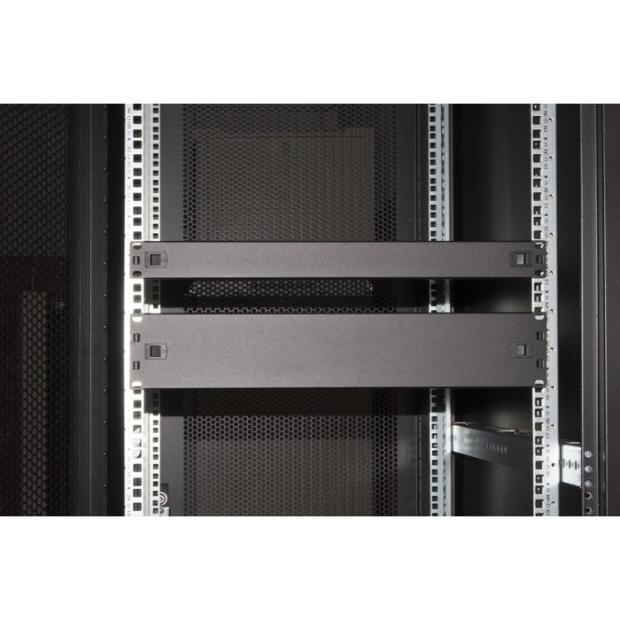 PANNELLO CIECO 1 UNITA' PER ARMADI RACK 19' COLORE NERO CHIUSURA A SCATTO