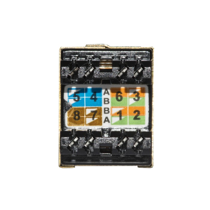 INSERTO JACK SCHERMATO RJ45 8 POLI CAT 5E 180? PER RETI