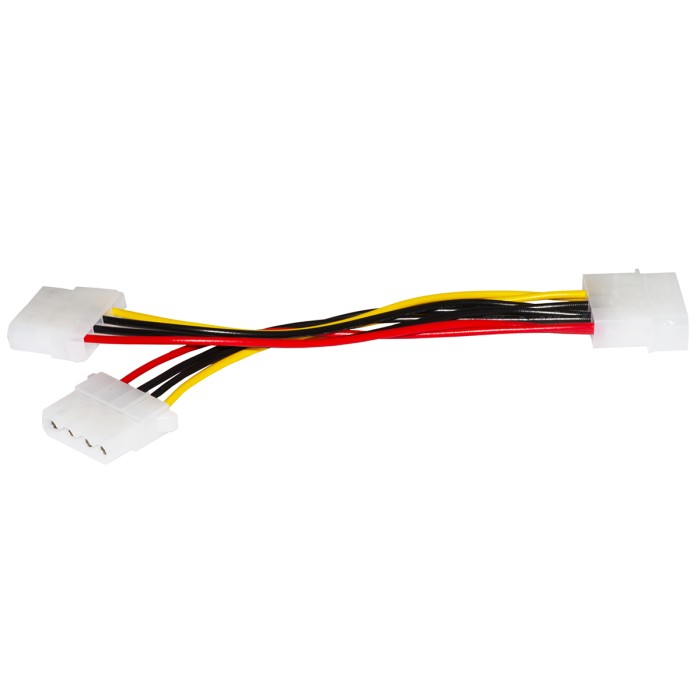 CAVO SDOPPIATORE ALIMENTAZIONE 1 X MOLEX MASCHIO - 2 X MOLEX FEMMINA CM 15