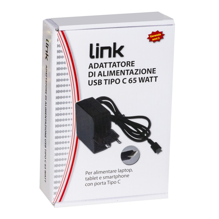 ADATTATORE DI ALIMENTAZIONE USB-C? 65 WATT PER SMARTPHONE, NOTEBOOK, TABLET, POWER BANK