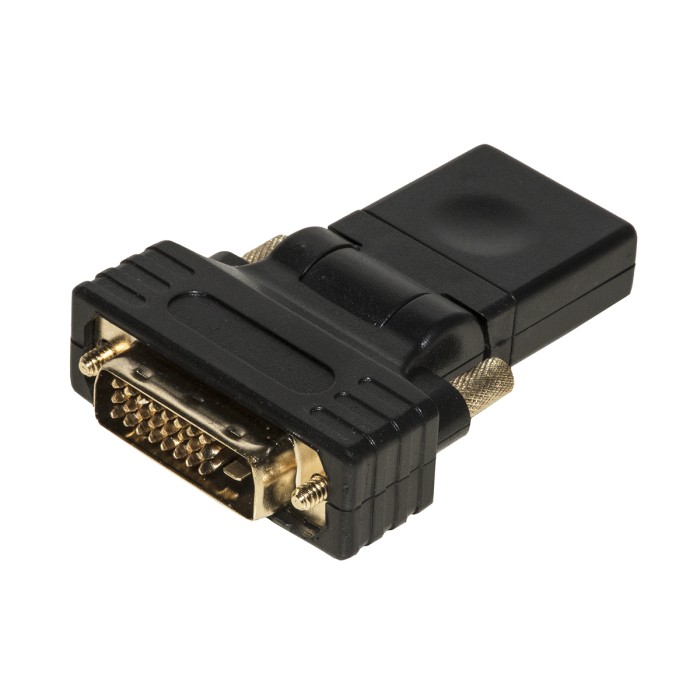 ADATTATORE BIDIREZIONALE DVI 24+1 MASCHIO - HDMI ? FEMMINA INCLINABILE E ROUTABILE