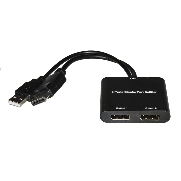 SPLITTER 2 PORTE DISPLAYPORT CON ALIMENTAZIONE USB E FUNZIONE MST