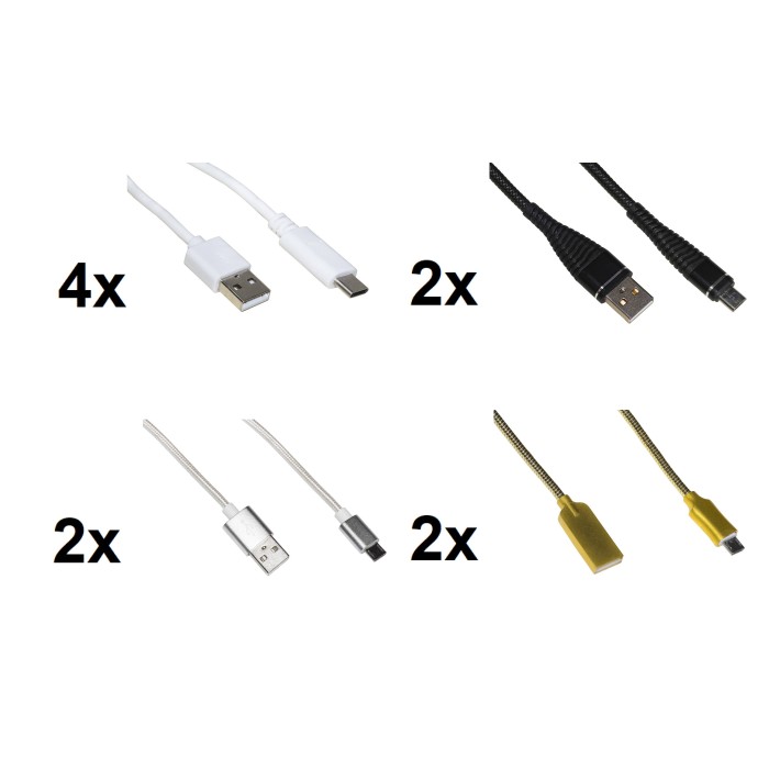 KIT 10 CAVI USB MT 1, USB-C E MICRO USB