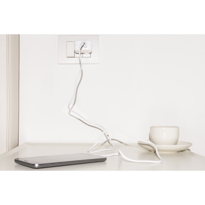 *CAVO USB - MICRO USB CON CONNETTORI REVERSIBILI  MT 1 COLORE BIANCO
