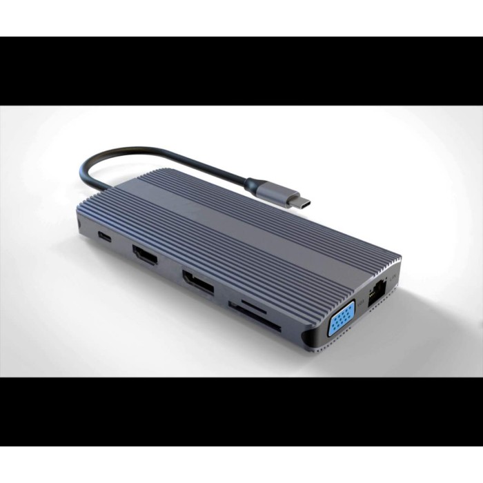 DOCKING STATION USB-C CON 12 PORTE USB, HDMI,  DP, VGA, PD, AUDIO, GIGABIT, CARD, PER NOTEBOOK TABLET SMARTPHO