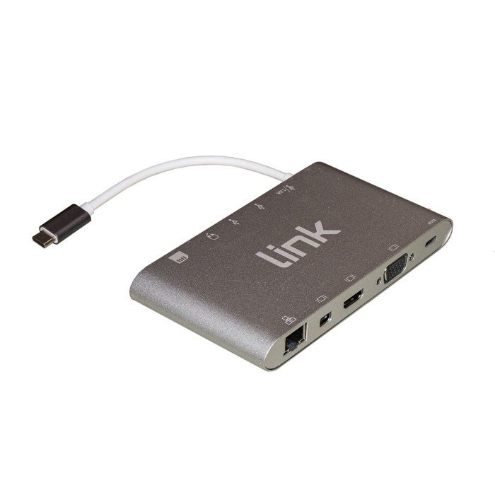 DOCKING STATION USB-C 11 PORTE 3 X VIDEO, USB-C, 3 X USB 3.0, RJ45, 2 X CARD READER, AUDIO