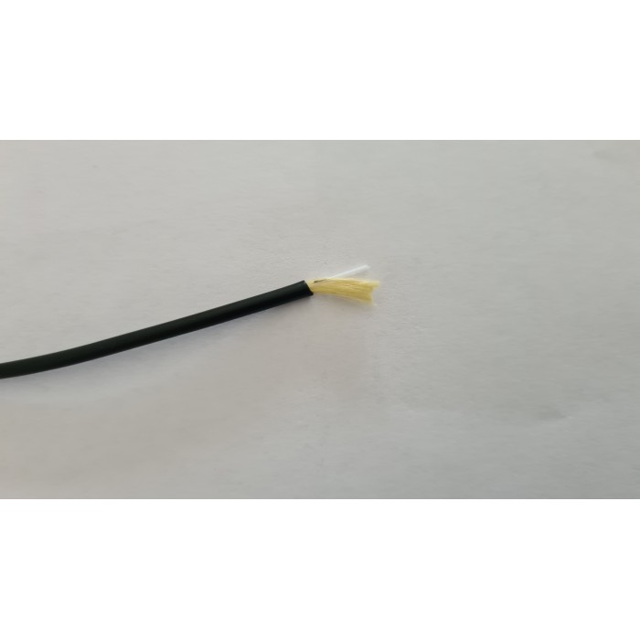 Matassa 2000 mt Cavo fibra ottica 2,8 mm con guaina nera in PVC, filati Kevlar OM2