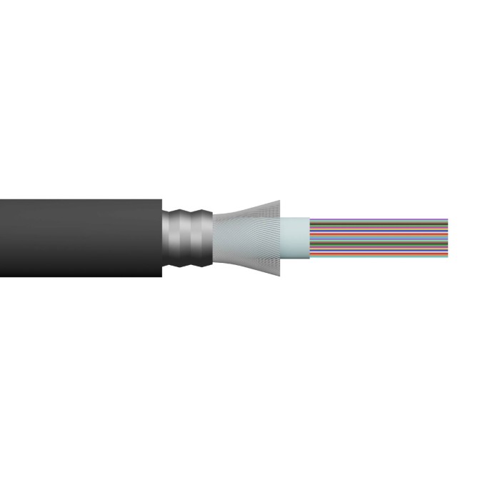 CAVO FIBRA OTTICA DA ESTERNO ARMATO OM3 GUAINA PE 24 FIBRE (AL METRO)
