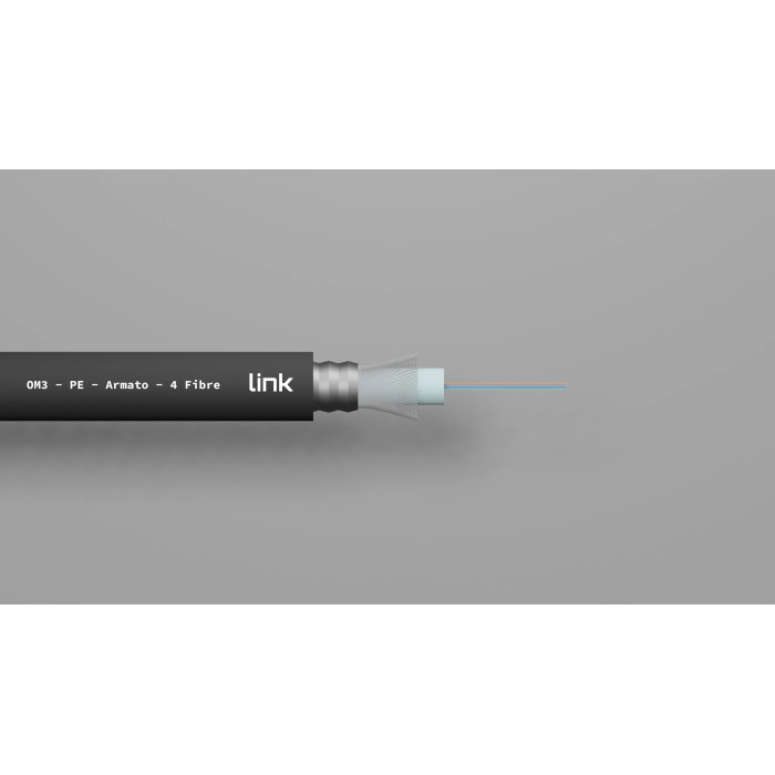 CAVO FIBRA OTTICA DA ESTERNO ARMATO OM3 GUAINA PE 4 FIBRE (AL METRO)
