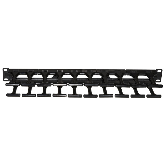 PANNELLO GUIDACAVI PER ARMADI RACK 19' 1U A GABBIA COLORE NERO, ALTA DENSITA' PROFONDITA' 11 CM CON COPERCHIO APRIBILE