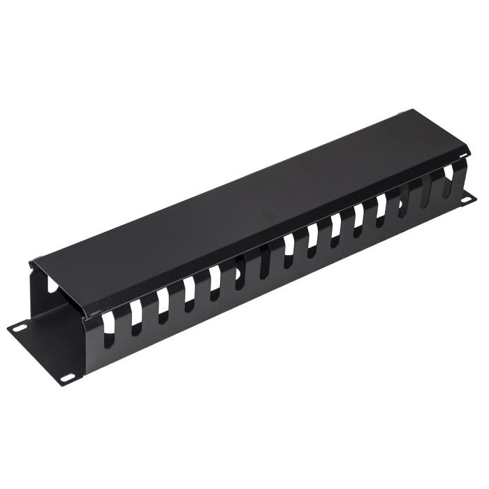 PANNELLO GUIDACAVI PER ARMADI RACK 19' 2U A GABBIA NERO 483X88X70 MM IN METALLO