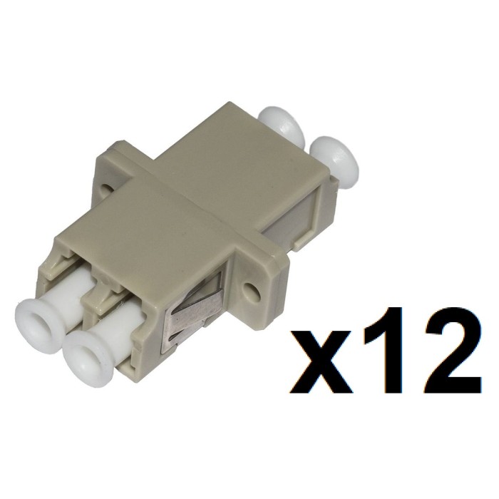 CONFEZIONE 12 ADATTATORI FIBRA OTTICA LC/LC MULTIMODE DUPLEX OM2