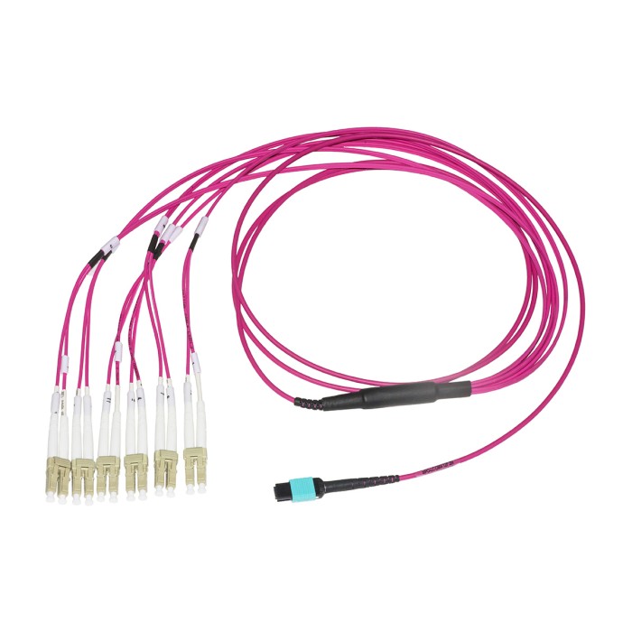 CAVO FAN-OUT FIBRA OTTICA MPO FEMMINA 12 FIBRE OM4 LSZH CON 12 CONNETTORI LC MT 2