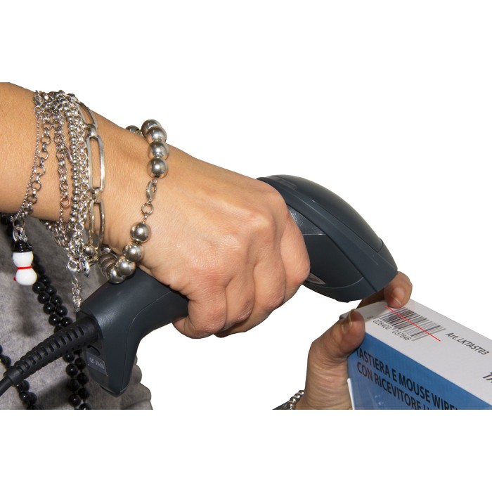 LETTORE CODICI A BARRE CCD CON CAVO USB PER MAGAZZINO, BANCO E REGISTRATORI DI CASSA