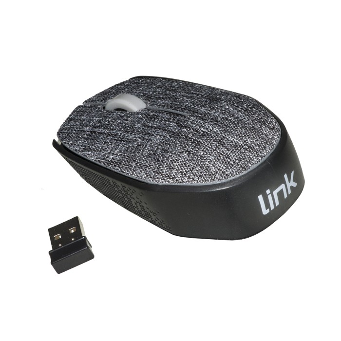 MOUSE WIRELESS IN TESSUTO COLORE GRIGIO CON RICEVITORE USB 1000 DPI