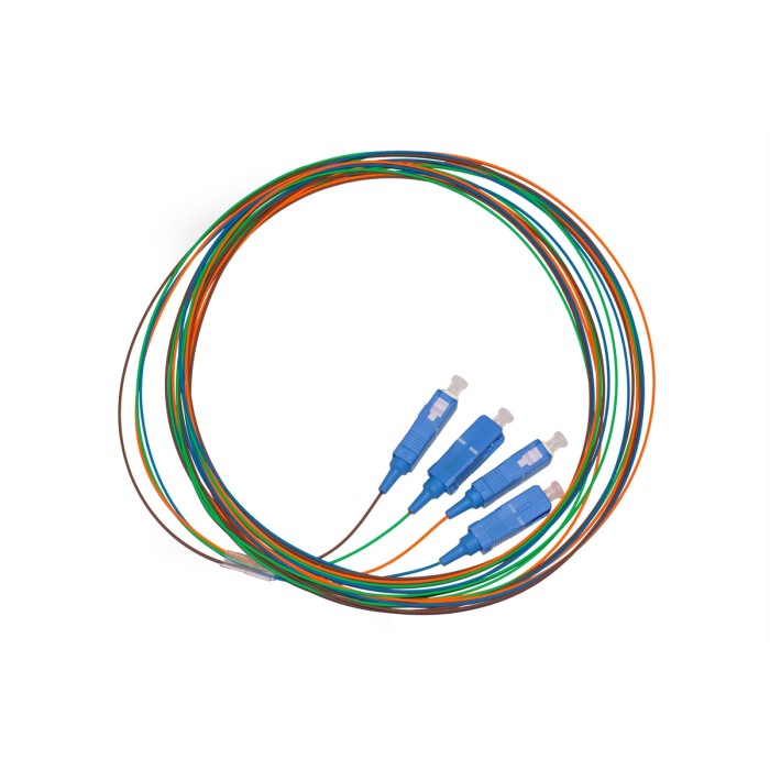 CONFEZIONE 4 PIGTAIL MT 2 CONNETTORE SC SIMPLEX SINGLEMODE OS2