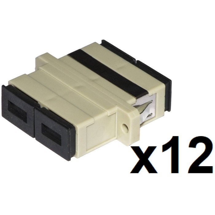 CONFEZIONE 12 ADATTATORI FIBRA OTTICA SC/SC MULTIMODE DUPLEX OM2